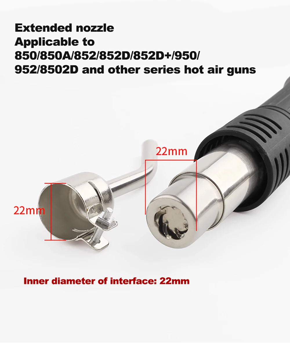 BGA 850 Series Universal Hot Air Gun Nozzle Extension Elbow Desoldering Station With Nozzle BGA Universal 3/4/5/7/ 6/ 8/10/12mm