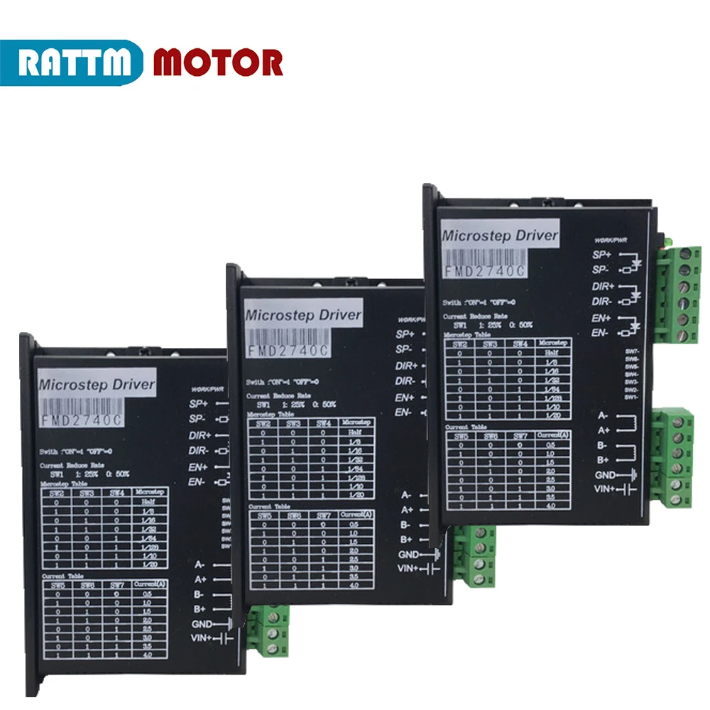 

CNC 3Pcs of FMD2740C Stepper Motor Driver 50VDC 4A 128 microstep For Nema 17 Nema 23