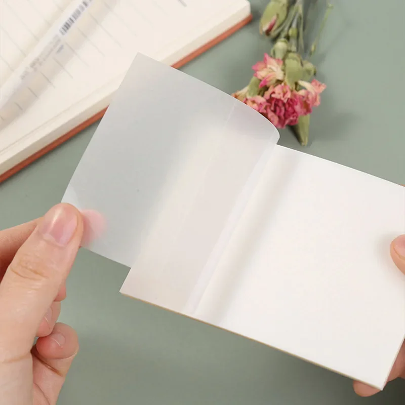 Transparent Memo Pad Sticky Notes 50 Sheets Colorful Memo Pad Bookmark  Marker Memo Sticker Paper Office School Supplies