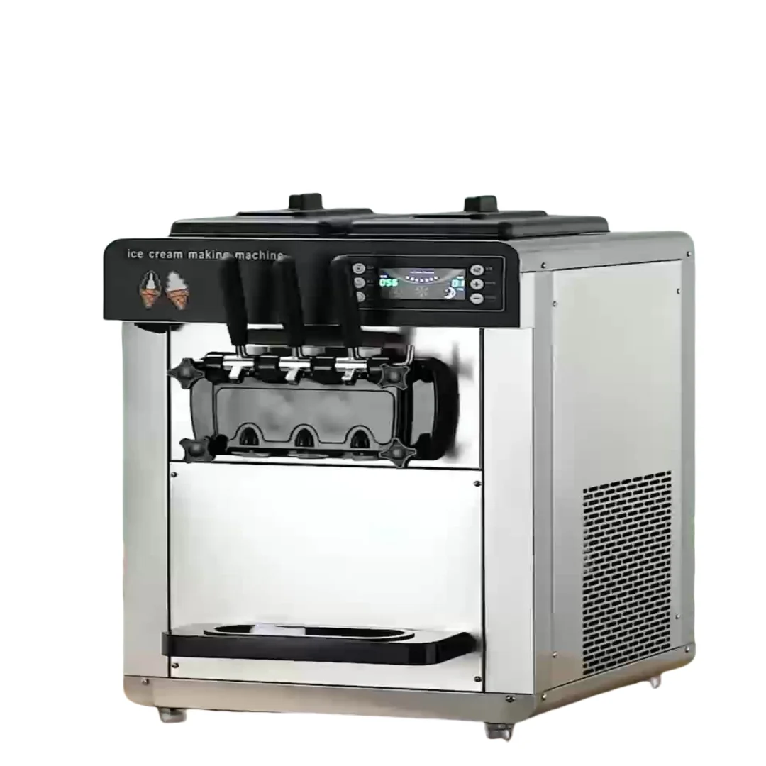 Commercial Stainless Steel High Output Desktop Vertical Yogurt Fruit Nut Milk Water Mini Cone Ice Cream Making Makers Machine