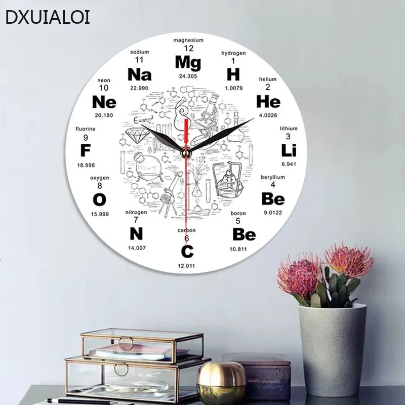 of Artistic Elements on the Wall Chemistry Symbol Table Clock Education on the Wall Gift from Clock Teacher in Screen Class