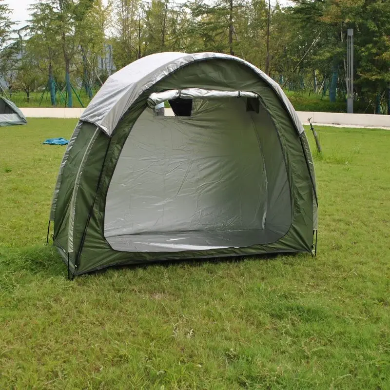

Outdoor bicycle tent, green bicycle storage tent for 3-4 bicycles, waterproof storage tent with windows and tote bags, tent for