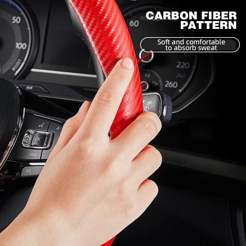 Car Steering Cover Steering Wheel Booster Cover Universal Non-Slip Carbon Fiber for Car Anti-skid Accessories image 2