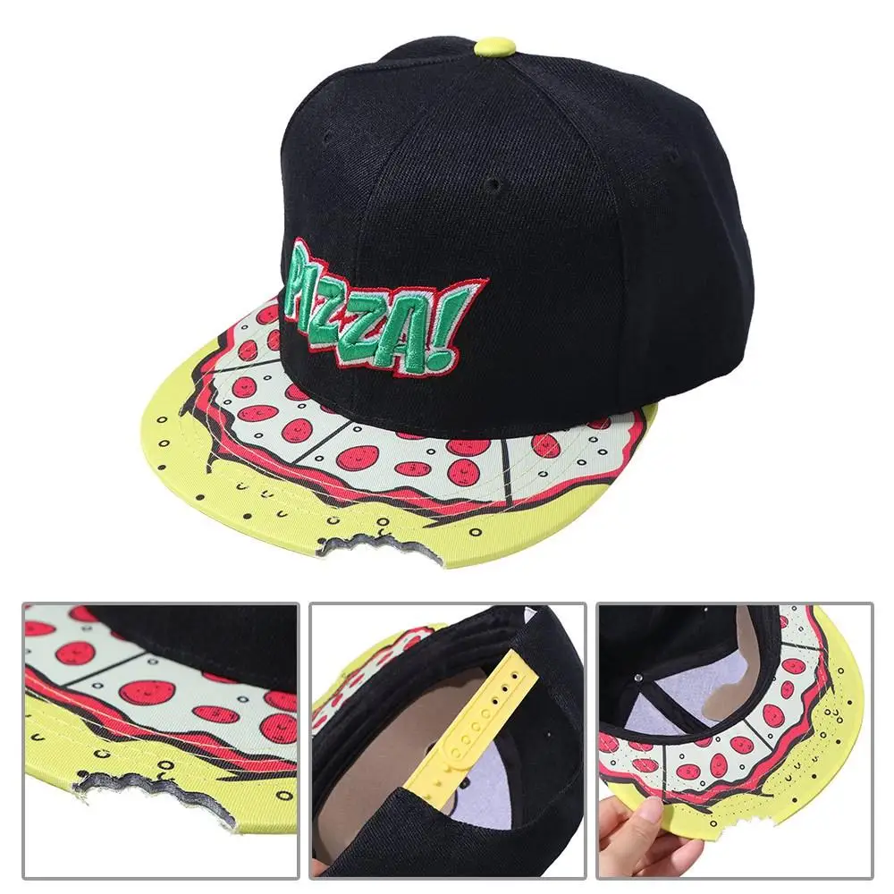 Snapback قبعة العين البيتزا قبعة بيسبول الكورية نمط واقية من الشمس قبعة الشمس بلون الكرتون بلغت ذروتها قبعة الرجال #4