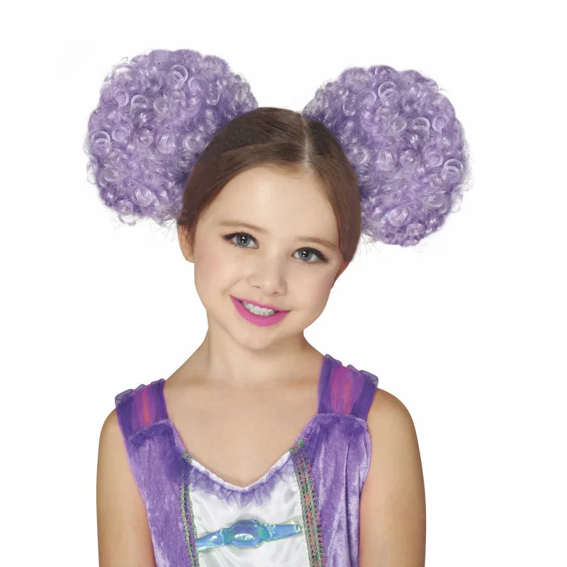 2022 Leuke Gehaktbal Hoofd Pruik Prinses Haar Stuk Custume Cosplay Vrouw Lange Nep Haar Meisjes Cosplay Cartoon Accessoires Geschenken