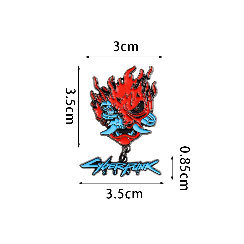 Punk 2077 Skull Head Dance Enamel Brooch Retro Adventure Battle Game Logo Lapel Pin Pendant Fans Gift Badge Accessories Collecti - view 6