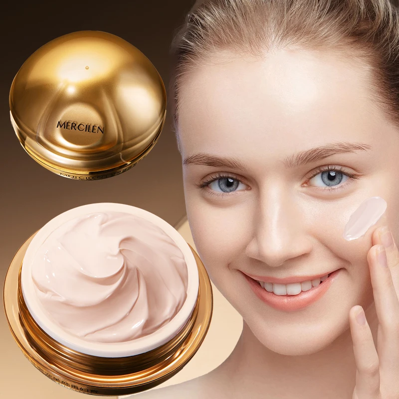 Mercilen Cordyceps Ganoderma Beauty Cream 50g, Daily Facial Care, Moisturizing and Firming Cream, Brightening and Concealing Blemishes, Even Skin Tone, Minimizes Pores, Long-Lasting Hydration and Radiance, Makes Skin Look Younger, Suitable for All Skin Types