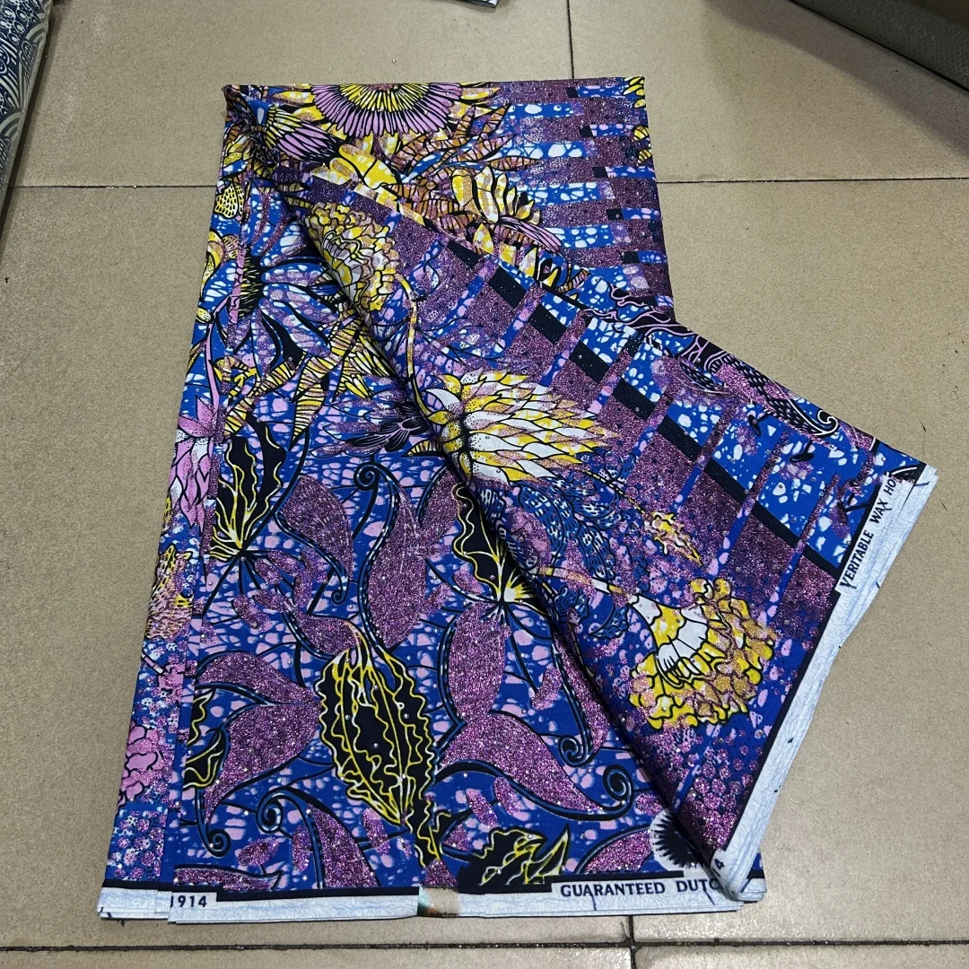 

2025 Nigerian Stone-Wax Print African Fabrics High Quality for Patchwork New Style Fabric for Clothing Home Decor T9