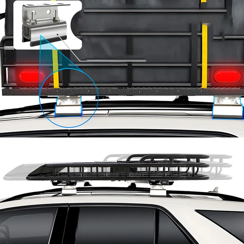 

Stainless Steel Roof Rack Mount Kit 4Pcs Brackets Compatible with Various Van Models Enhance Load Capacity for Outdoor Use