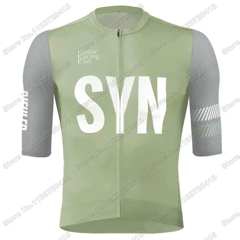 2025 SYN الدراجات جيرسي قصيرة الأكمام أسود أخضر وردي برتقالي رمادي الصيف الدراجات ملابس الرجال الطريق دراجة قمصان دراجة القمم الجبلية