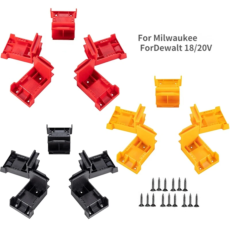 Battery Rack Bracket Box Power Battery Mount Hanger Stand Two-in-one Holder For Dewalt Milwaukee 18V 20V Bracket Fixing Seat