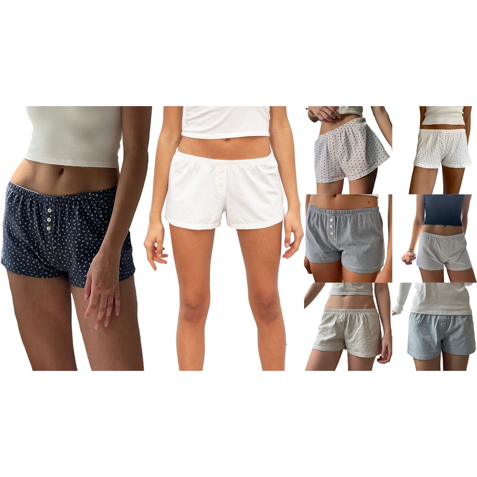 Dames Pyjama Shorts Comfy Loungebroek Effen Kleur Bloemenhart Gestreepte Lounge Short Pj Shorts Comfy Sleep Shorts