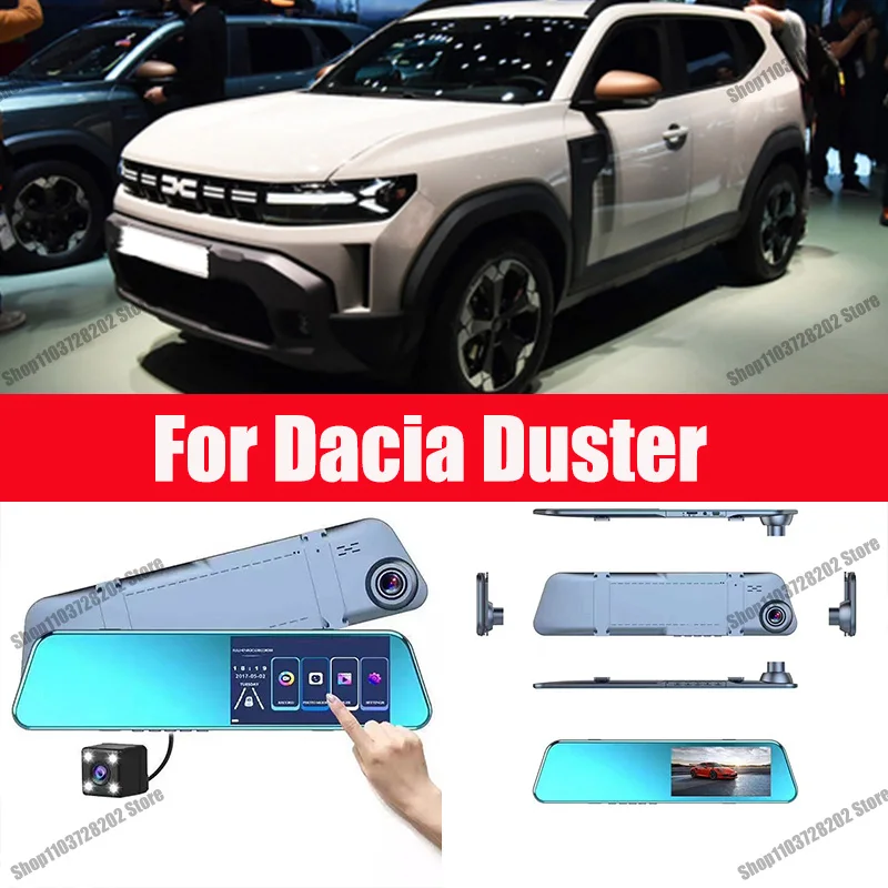 

For Dacia Duster Carplay Android GPS Dash Cam AUX FM Radio Dashcam Car Camera Stream RearView Mirror Drive Recorder