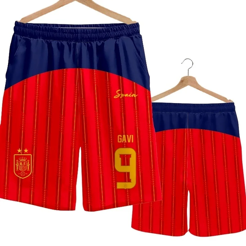 2026 Spanien Team Uniform Yamal Fußball Fan Uniform Schnelltrocknende Kurze Hosen Herren Freizeithosen Sporthosen Familie Kinder T-Shirts 3D – Detail 15