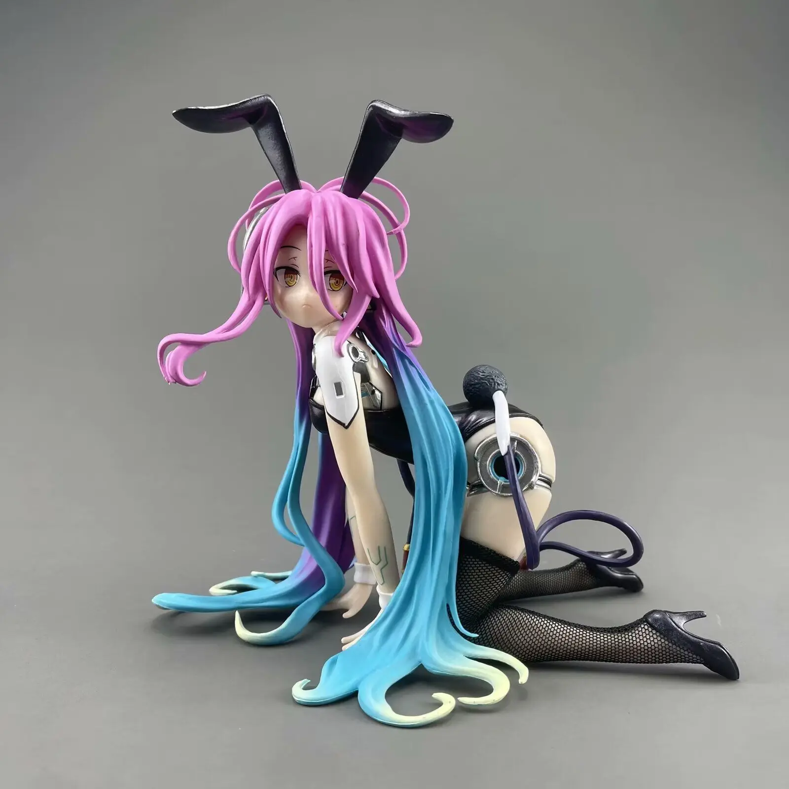 17CM New Anime NO GAME NO LIFE Shiro Sexy Rabbit Girl figure PVC model toys doll Mobile phone holder ornaments gifts