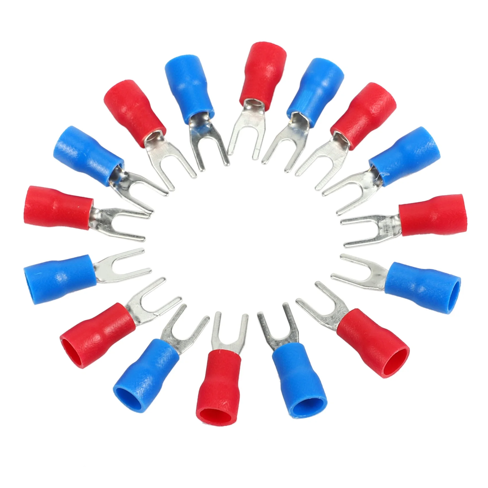 

CEA 200pcs 16-14 AWG Red Blue Wire Connector Insulated Fork Terminal #4