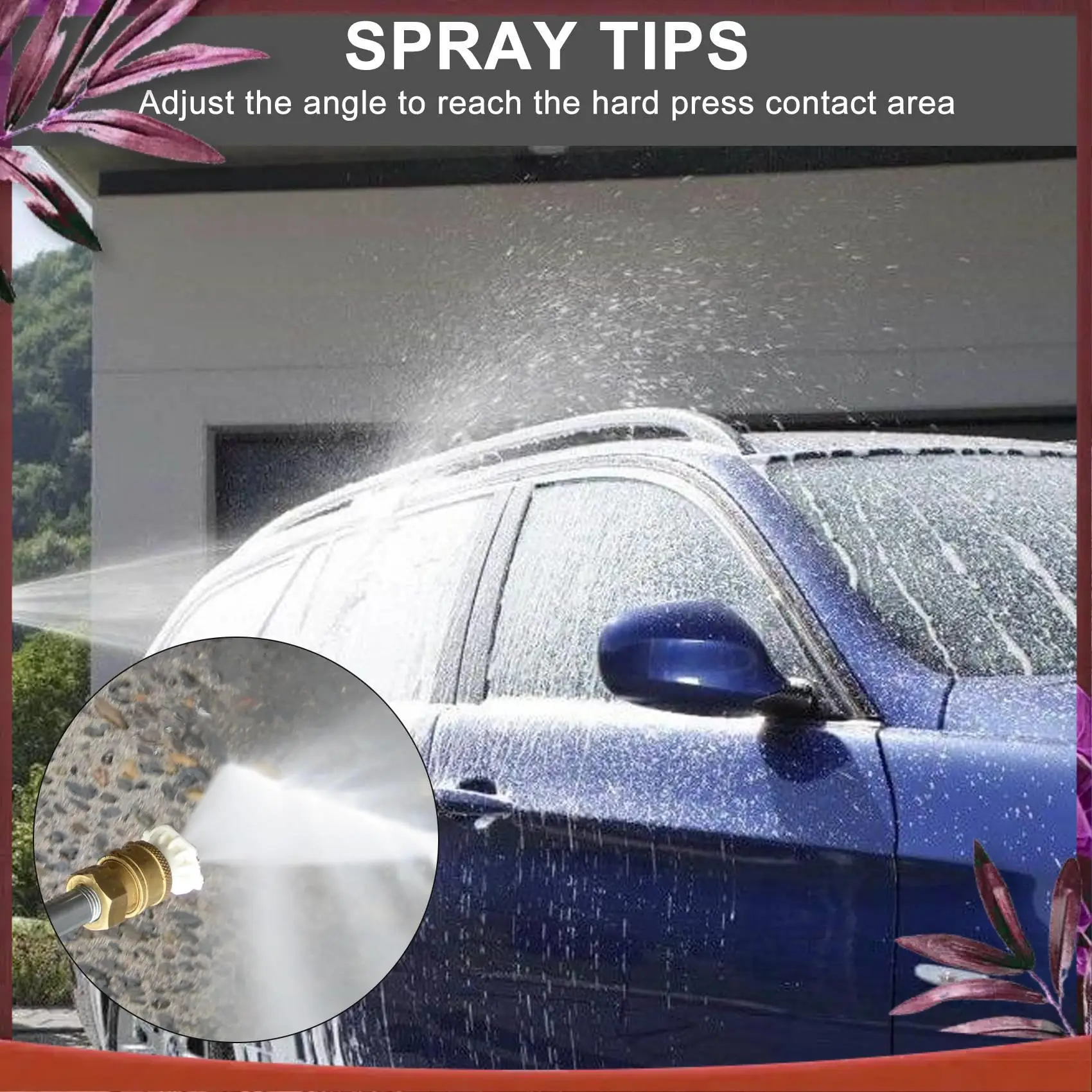 

Прочная насадка для мойки высокого давления с регулируемым углом насадки, 16-дюймовая распылительная насадка Ch, 180 градусов, с 5 углами, быстроразъемное соединение, Pivot Ada