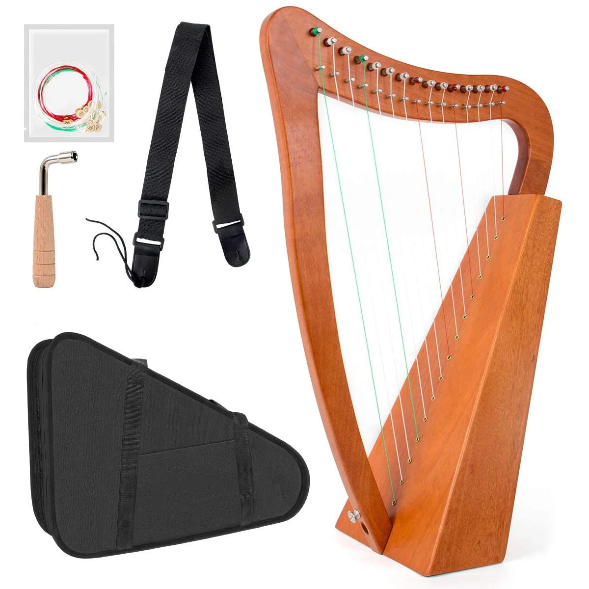 

19 String Lyre Piano Solid Wooden High Quality Harp Portable Musical Instrument 23/19-Strings Stringed Instrument