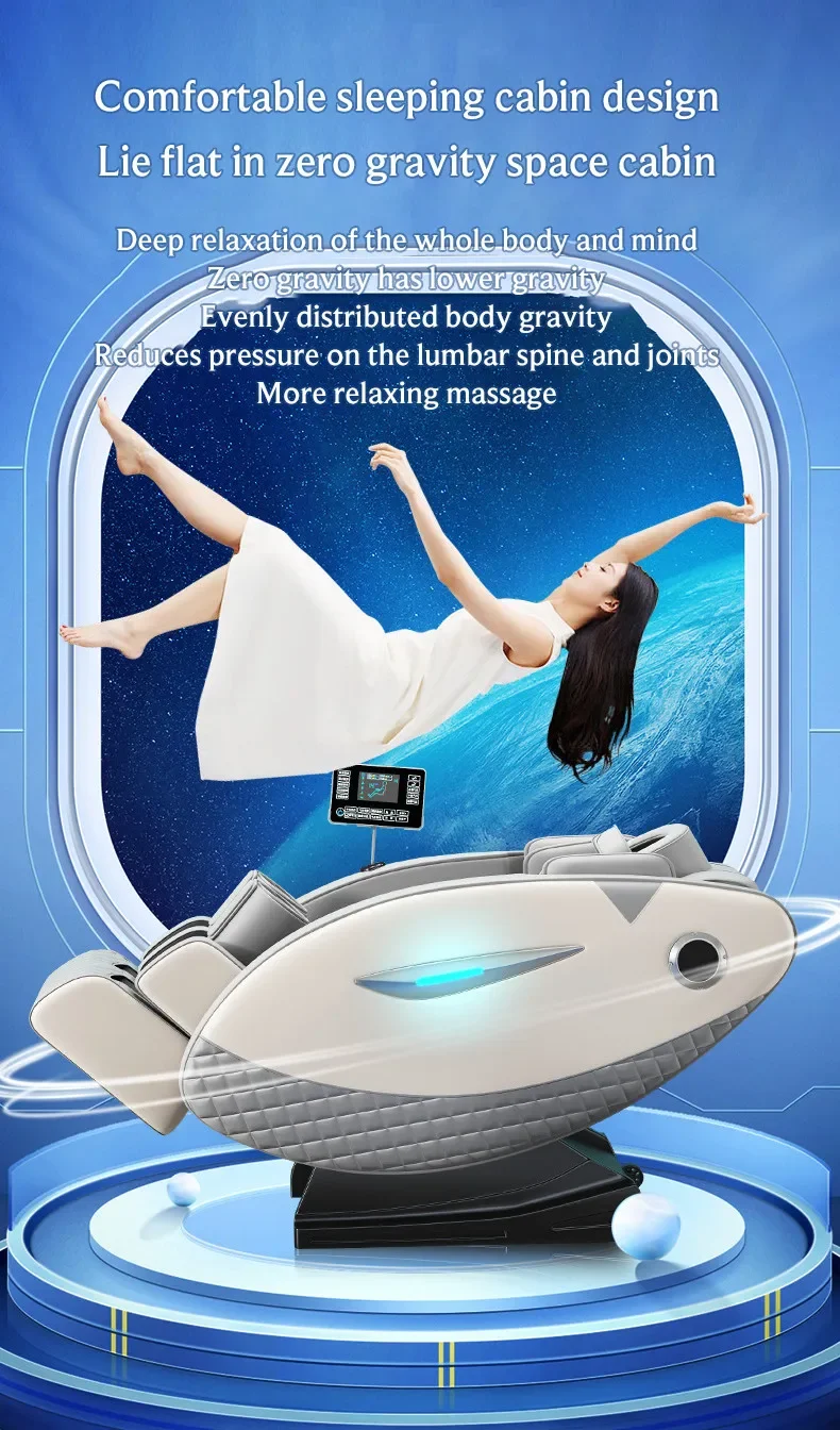 كرسي تدليك استرخاء 4D لكامل الجسم 2025 بدون جاذبية SL-Track كراسي تدليك شياتسو مع سمّاعات بلوتوث AI Contr