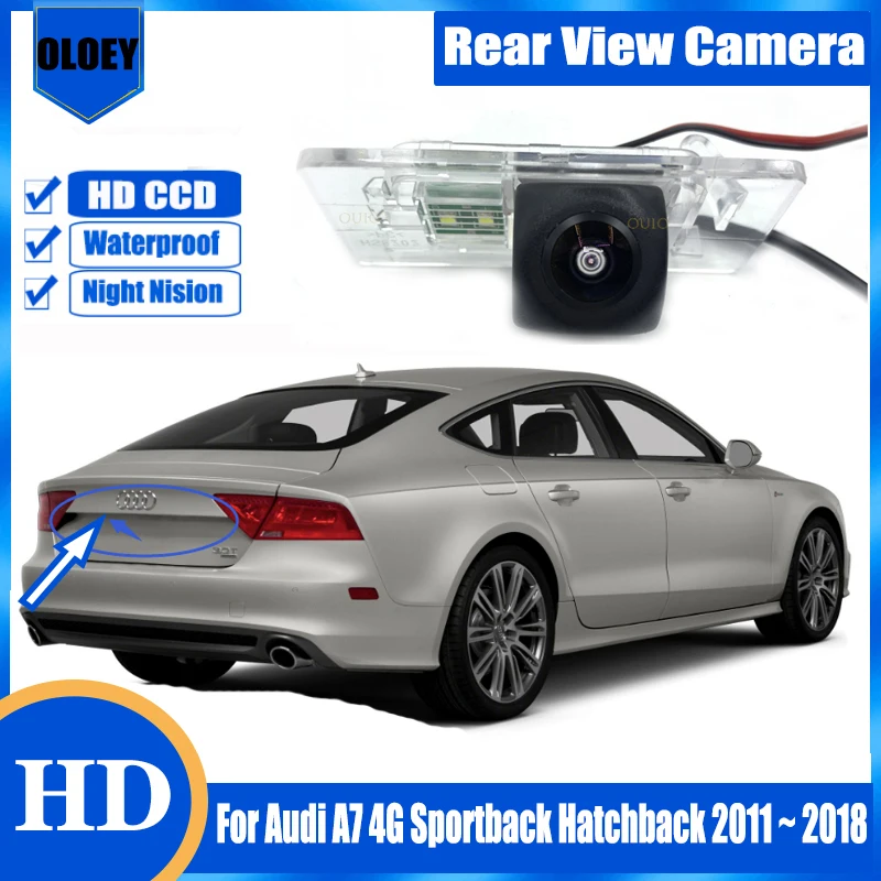 

Задняя камера HD «рыбий глаз» для Audi A7 4G Sportback Hatchback 2011 ~ 2018, резервная парковочная камера заднего вида/камера номерного знака