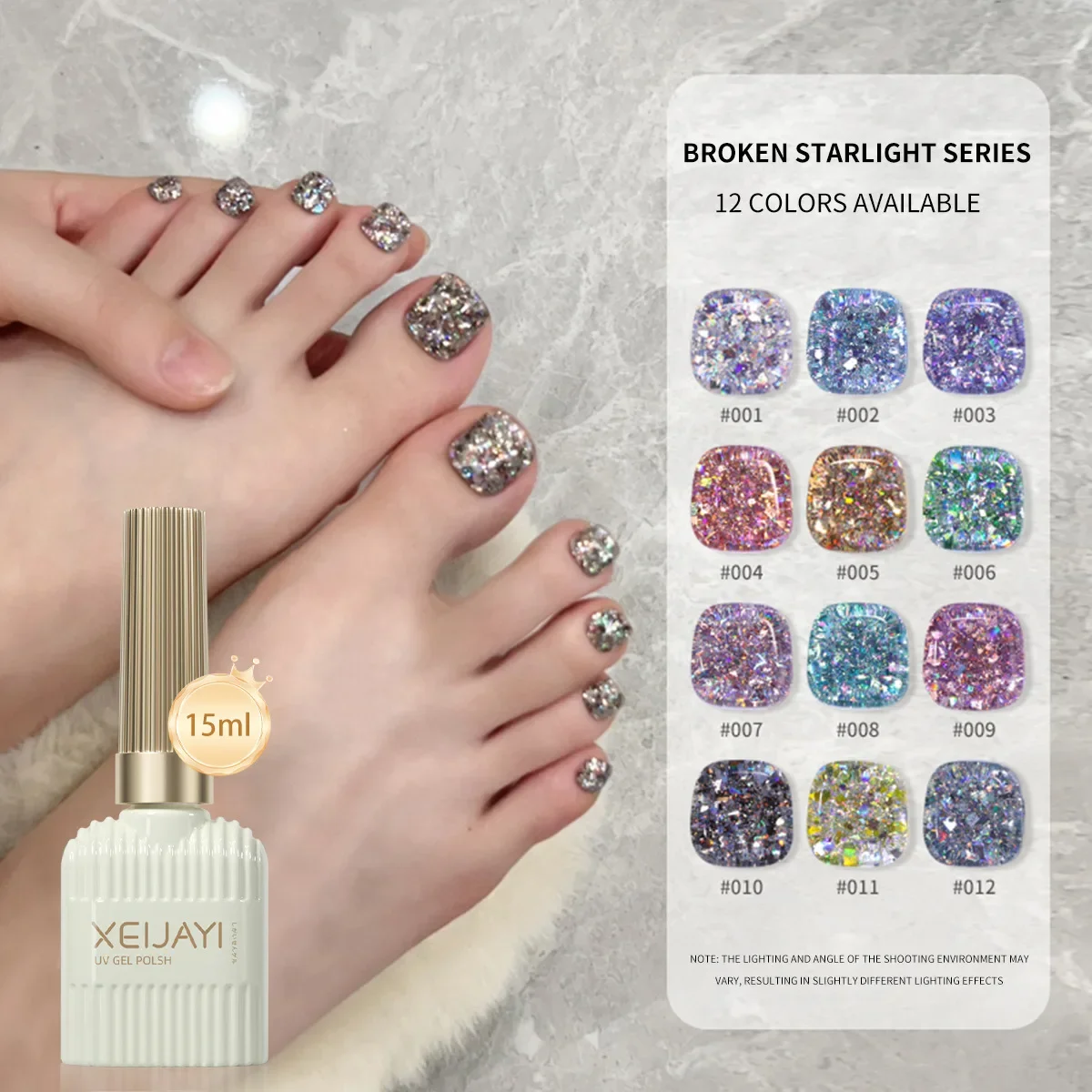 XEIJAYL15mlSuper Flash Laser Gel vernis à ongles Semi Permanent paillettes vernis Uv avec étincelles Gel manucure marchandises