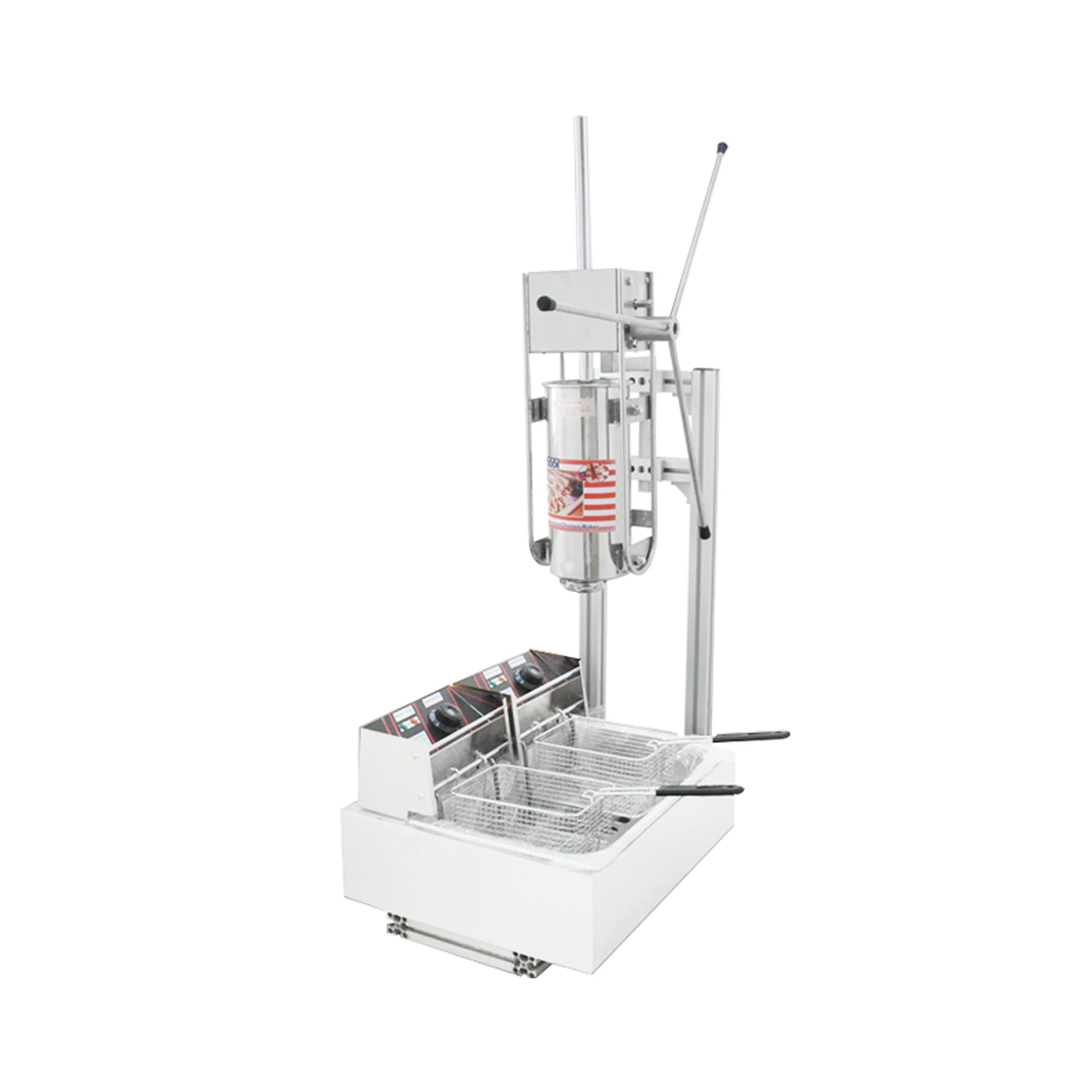 Commercial Stainless Steel Churros Making Maker 5 L Spanish Churros Snack Machine 12L Tank Fryer High Quality Kitchen Apliance