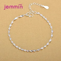 Fashion Twisted Wave Foot Chain Anklet for Woman Girls S925 Sterling Silver Anklet Bridal Wedding Jewelry Gifts