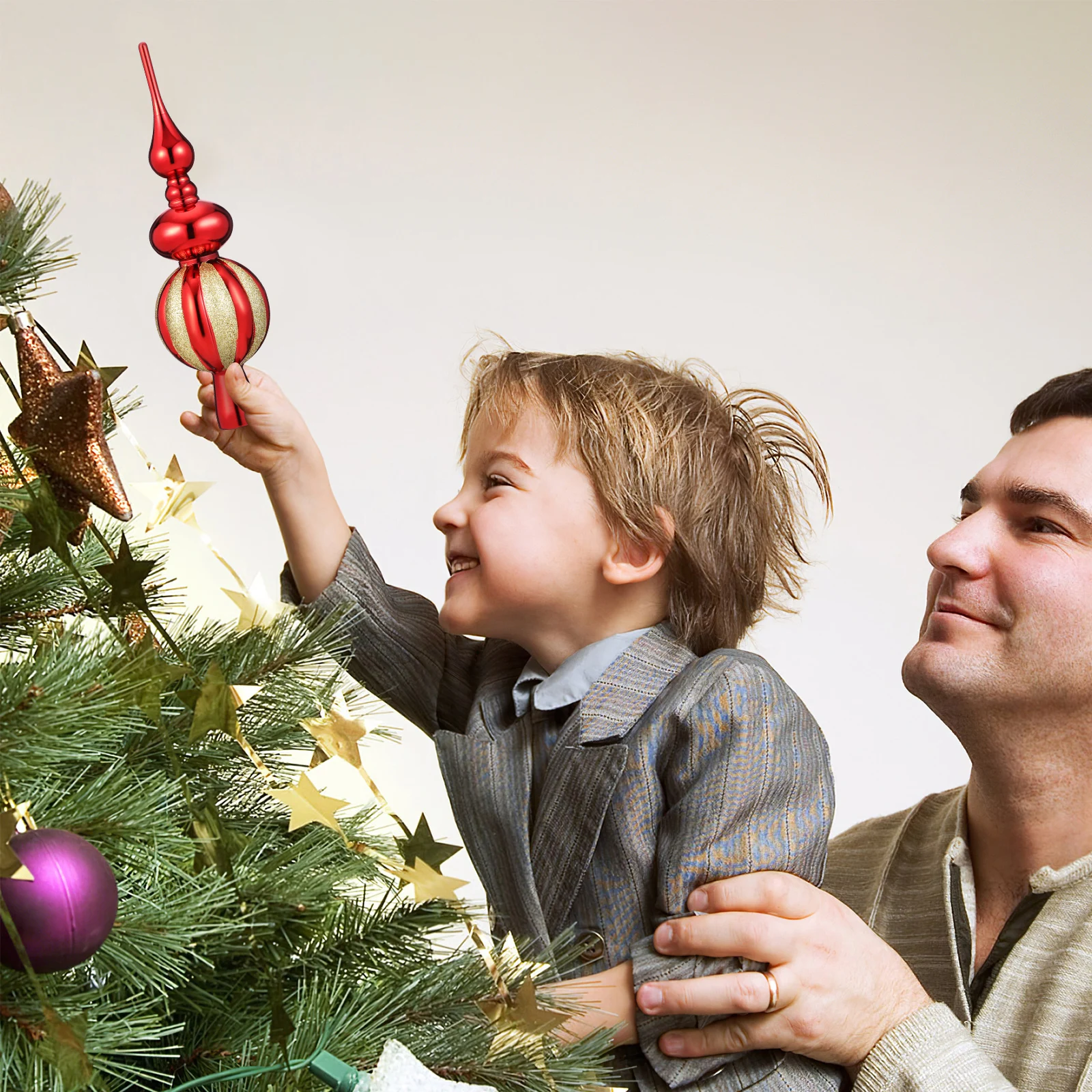 

Stylish Spherical Christmas Tree Topper Strong Plastic Holiday Decor for Party Home Xmas Treetop Ornament Festive Atmosphere