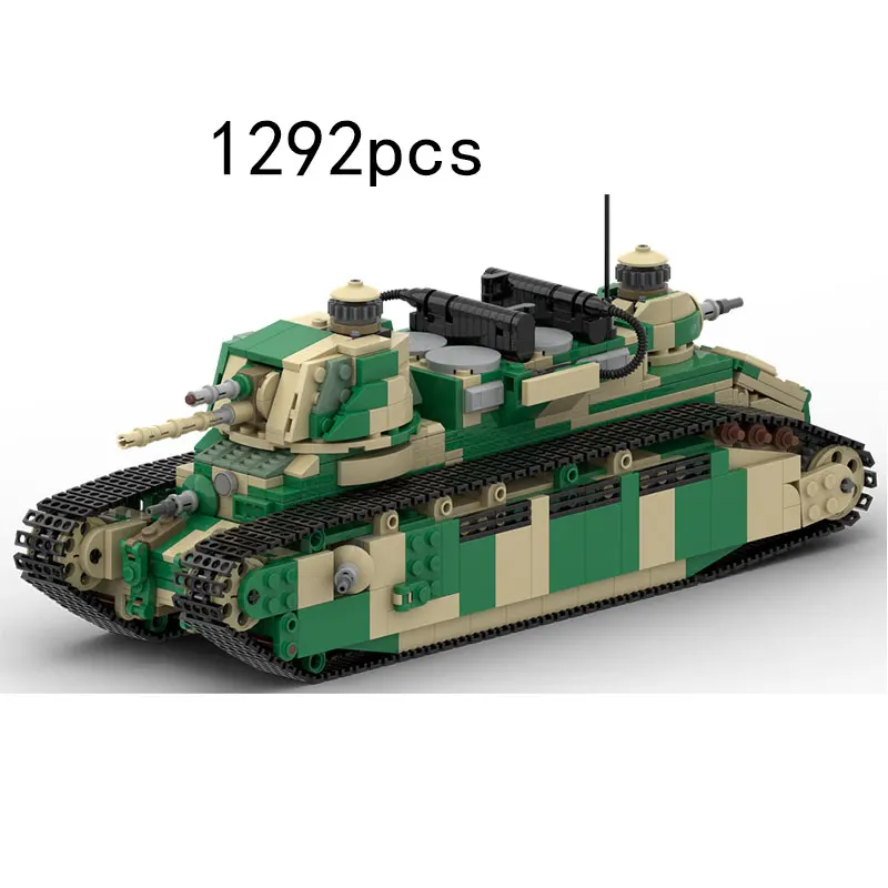 

MOC1292pcs Camouflage Tank Model Small Particle Assembly Building Set Gift Boy Toy Ornament