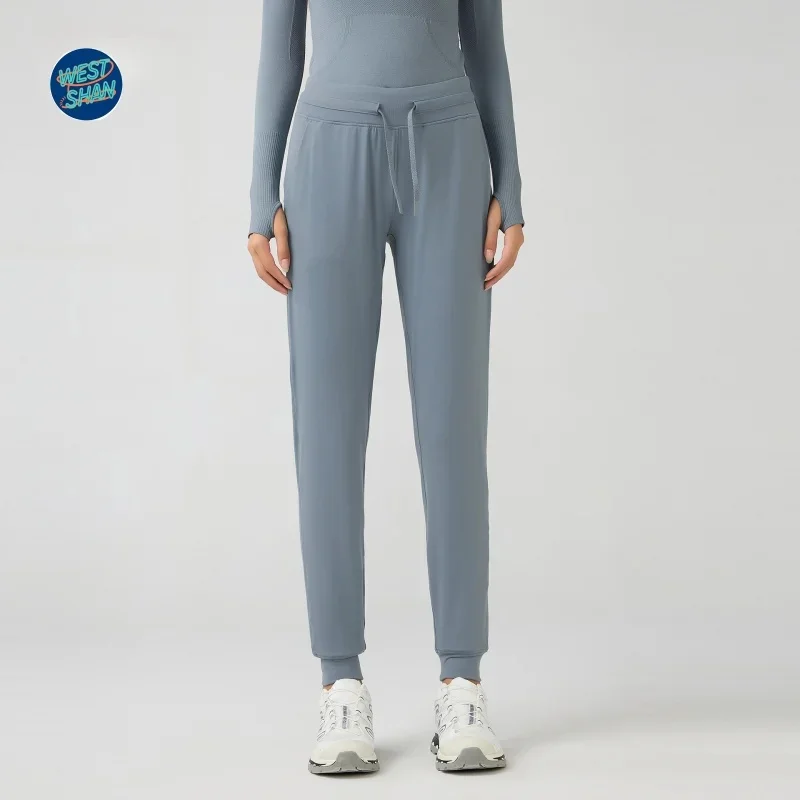 WESTSHAN EU US Size High Waist Yoga Pants for Women with Drawstring Quick-Dry Running Fitness Slim Fit Casual Jogger Pants