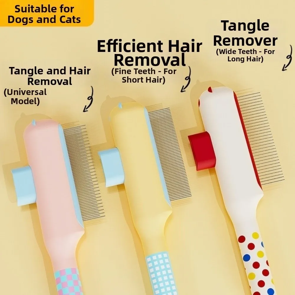 One-Click Depilation Bear Shape Pet Flea Comb Efficient Anti-knot Cat Hair Remover Comb Portable Cat Grooming Brush Cat Care