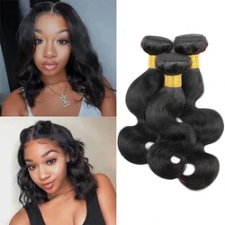 Capelli umani dell'onda del corpo 1 fascio 10A grado 100 g/pz 10 pollici capelli vergini brasiliani estensioni dei capelli a doppia trama colore nero naturale