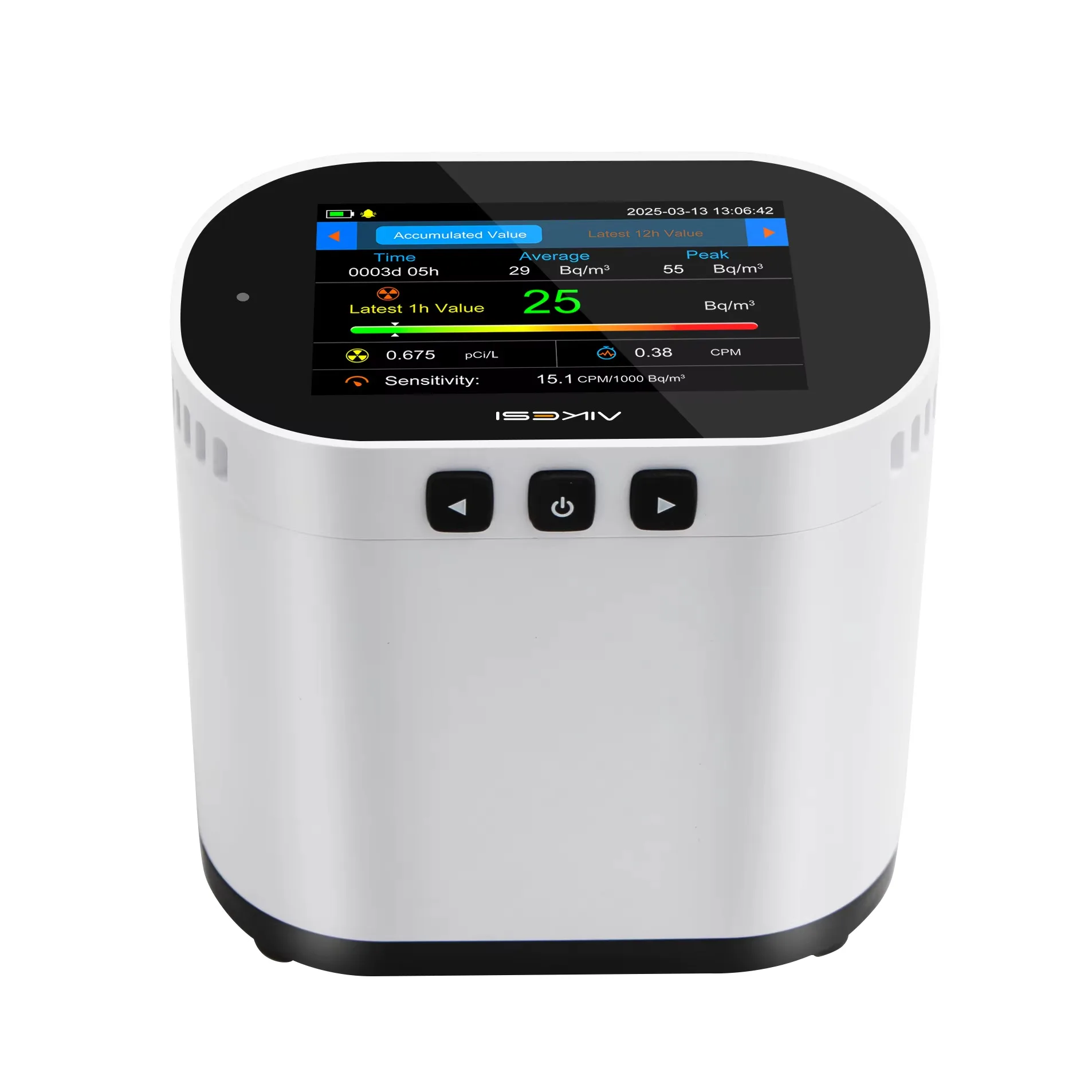 High Precision Radon Detector Gas Analyzer Temperature and Humidity HD Colored Screen PDF File Exporting Recording Data Analysis
