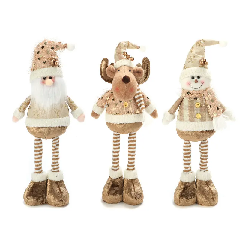 

Multicolor 2025Christmas Decorations Factory Retractable Doll Knit Deer Santa Claus Window Scene Arrangement Ornament