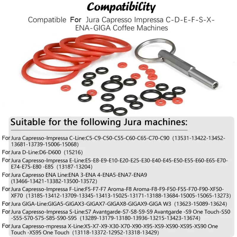 A83X-For Jura Coffee Machine Silicone Seal Replacement O-Rings-Kit- Preventing Leaks& For Maintaining Optimal Performance Repair