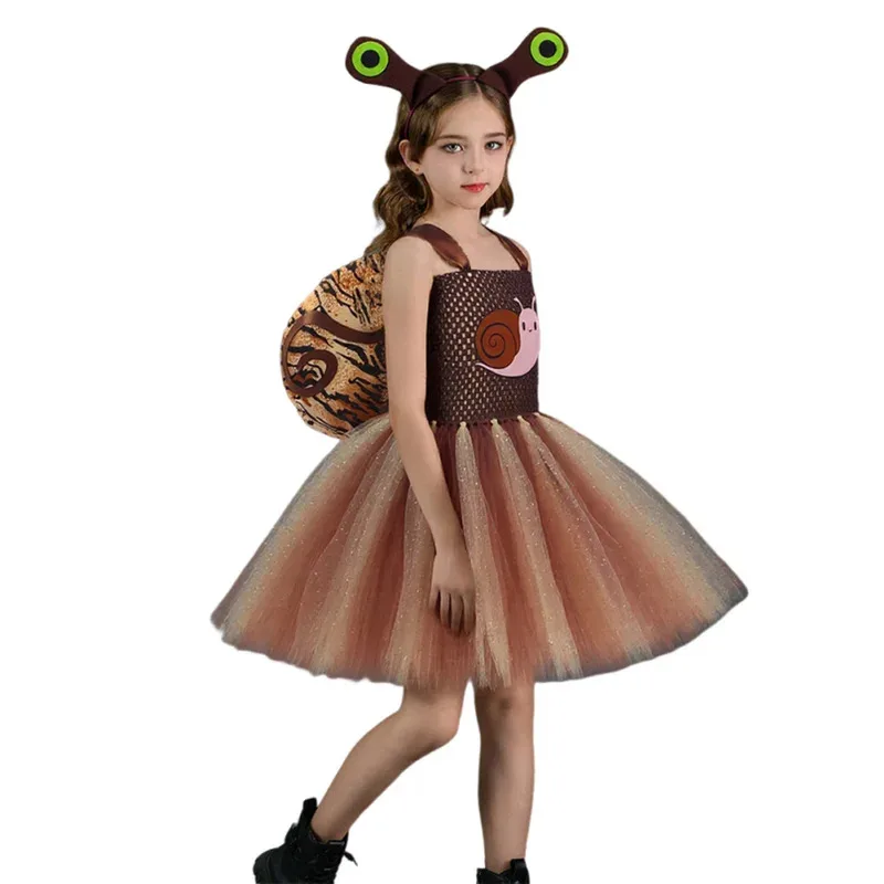 Cute Snail Cosplay Fantasy Girls Cloth Cartoon Animal Stage Costume Disguise Teen 6 to 14 Years Roleplay Fantasia Party Outfits