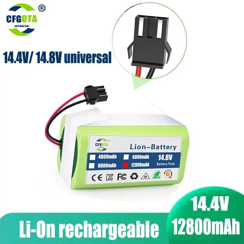 

14.4V12800mAh Li-ion Lithium battery for Cecotec Conga Excellence 950 990 1090 Ecovacs Deebot DN621 601/605 Eufy RoboVac 35C