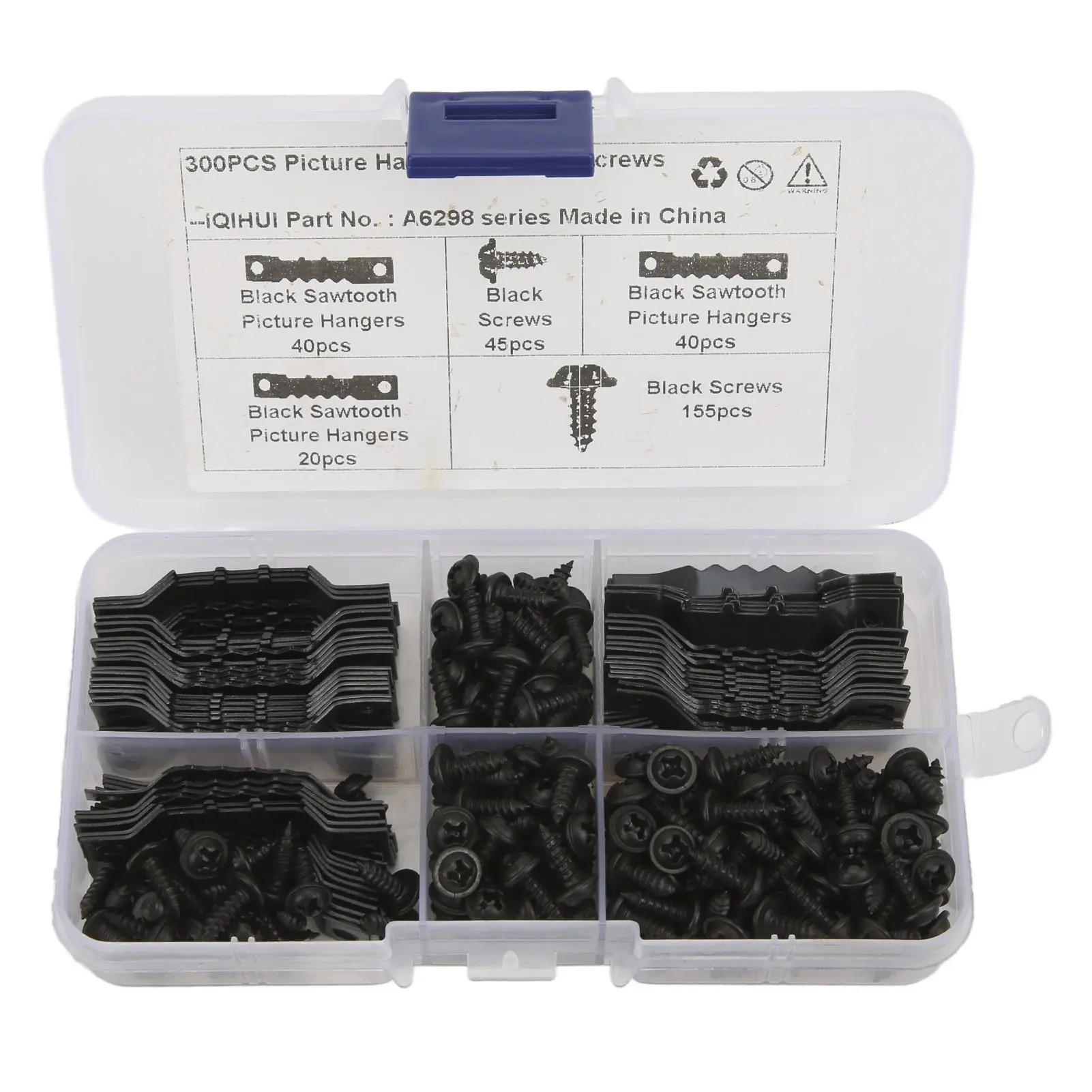 100Pcs Sawtooth Picture Hangers Rust Resistant Stable Durable Seamless Sawtooh Frame Hanging Hooks with 200Pcs Screws