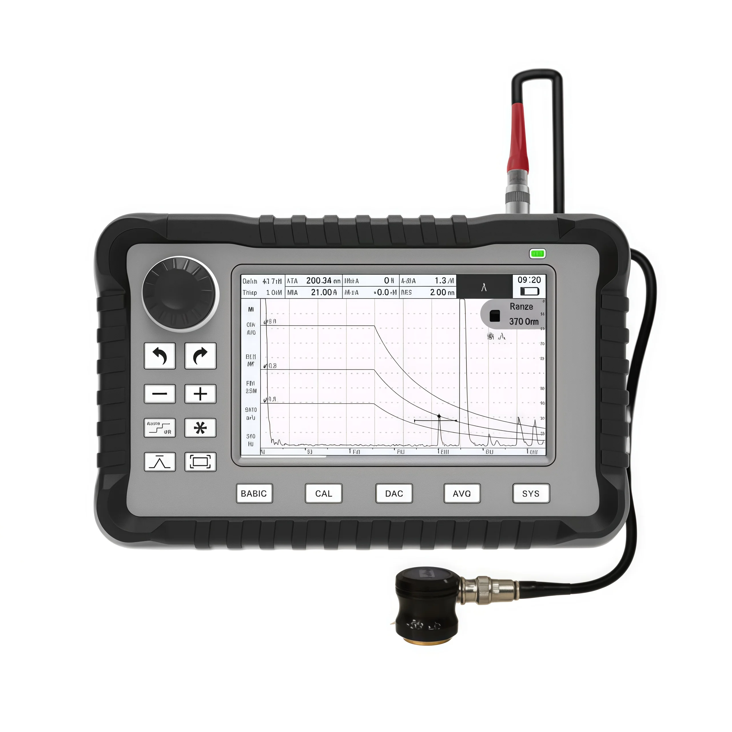 GOYOJO Portable Ultrasonic Flaw Detector 0~10000mm Industrial Metal NDT Non-Destructive Testing Machine Sharp Pulse, Square Wave