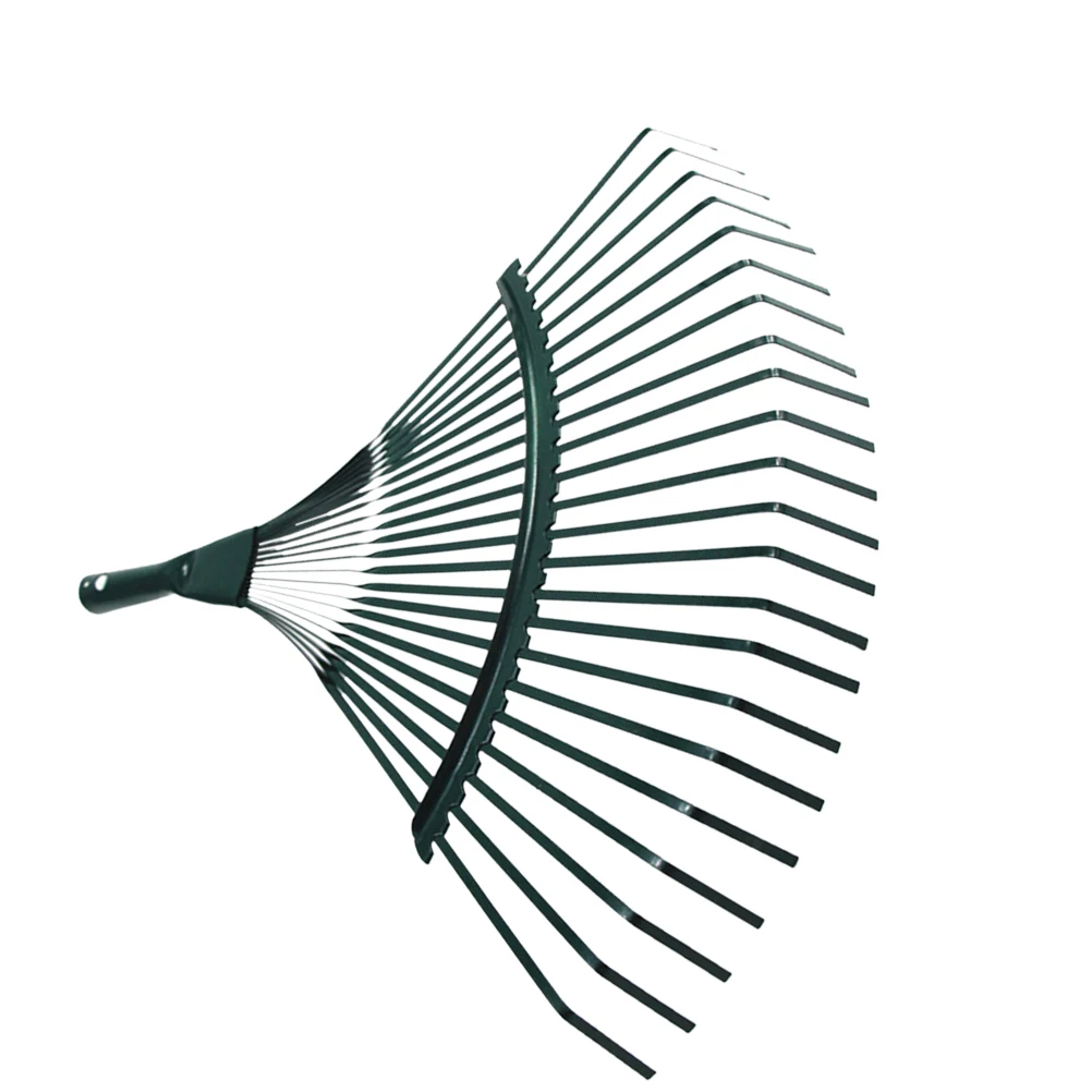 

22 Teeth Garden Rake Sturdy Metal Leaf Cleaning Tool Lawn Weeding Debris Handle Replacement durable outdoor