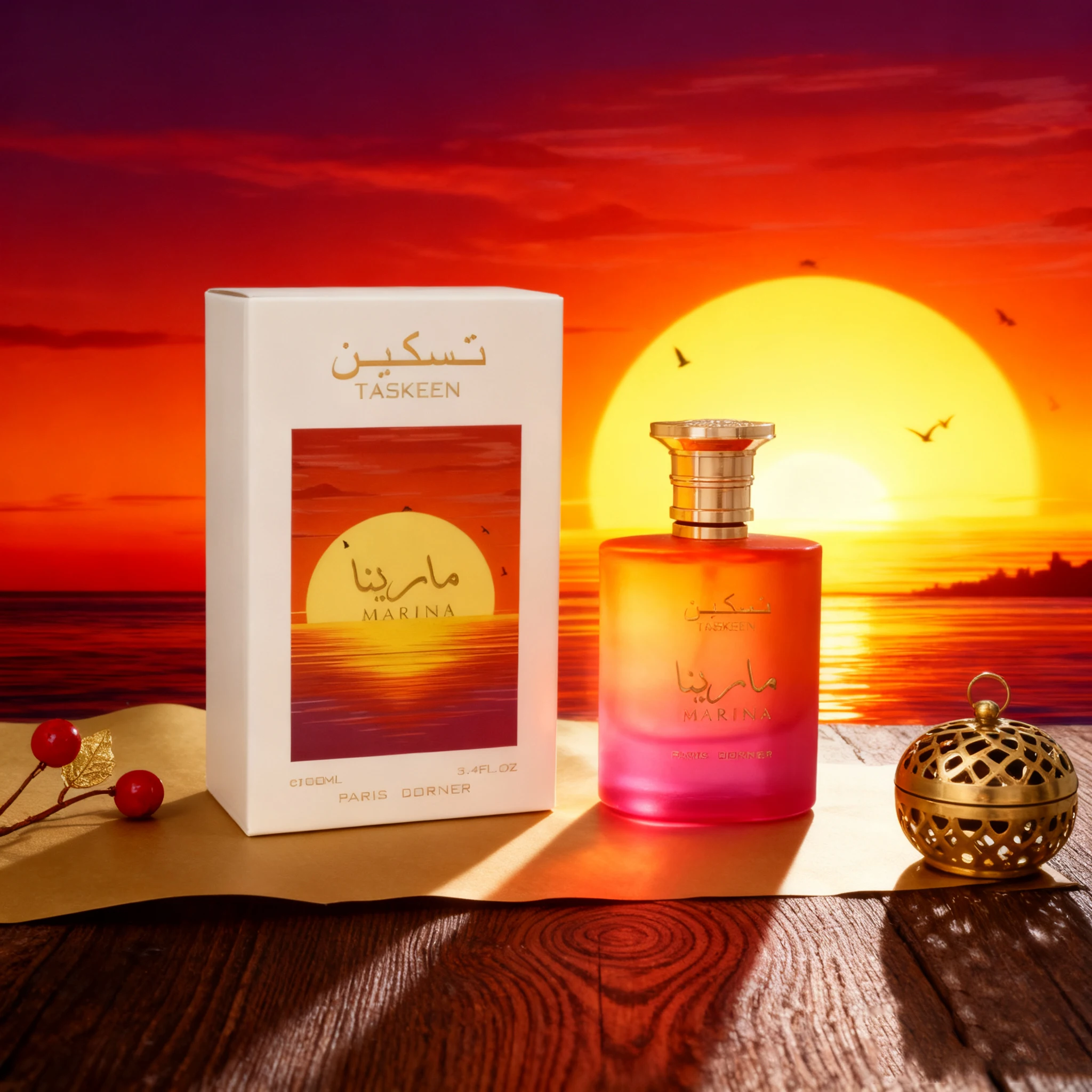 Paris Corner Taskeen Marina convient aux hommes et aux femmes, avec du parfum de musk et de bois, adapté aux rassemblements quotidiens, enh