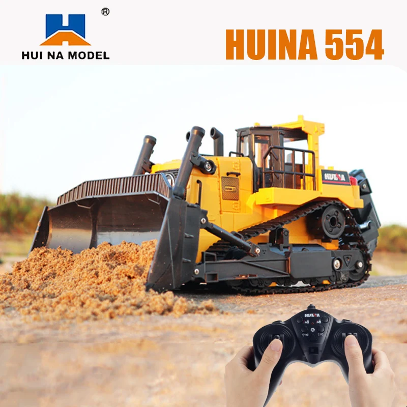 Huina 554 Rc Truck Car Crawler Remote Control Tractor Rc Heavy Equipment Bulldozer Radio Controlled Engineering Vehicle Toy Kid