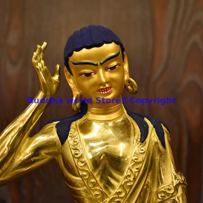 Wholesale high grade quality Tibetan Buddha statue gilding COPPER Milarepa Tantric Buddha Buddhist HOME Altar worship 21CM