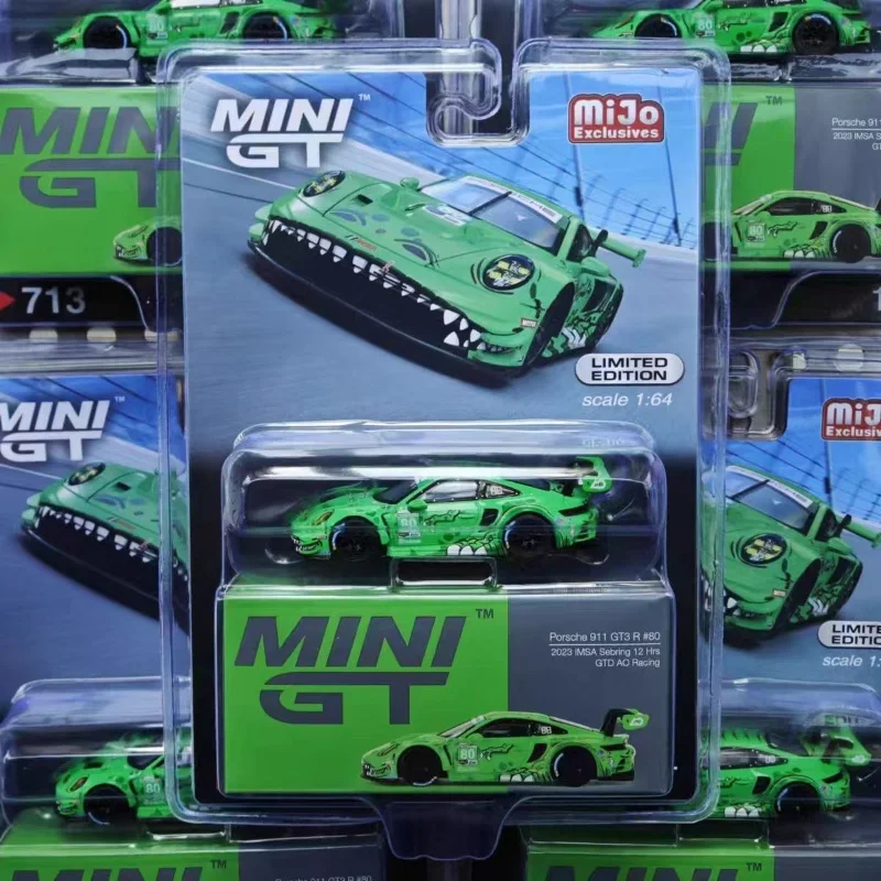 1:64 verde IMSA 911 dinosaurio Tiranosaurio Rex pintado 713 793 804 872 aleación fundido a presión modelo de coche de simulación en miniatura, en stock