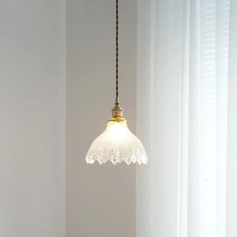 Nordic Vintage Pendant Lamp Glass Shade Hanging Ceiling Lights Dining Room Kitchen Island Home Decor Luminaire Brass Chandeliers