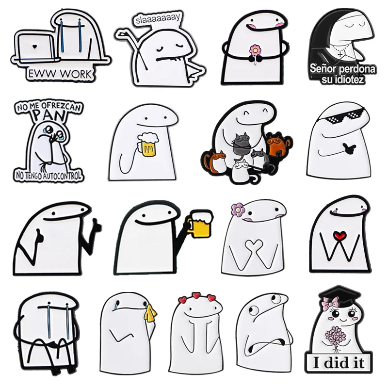 Flork-Serie, lustige Charaktere, Emaille-Pins, Humor, Bierfiguren, Comics, Bösewicht, vereinfachte Rollen, Broschen, Anstecknadel, Schmuck, Geschenke
