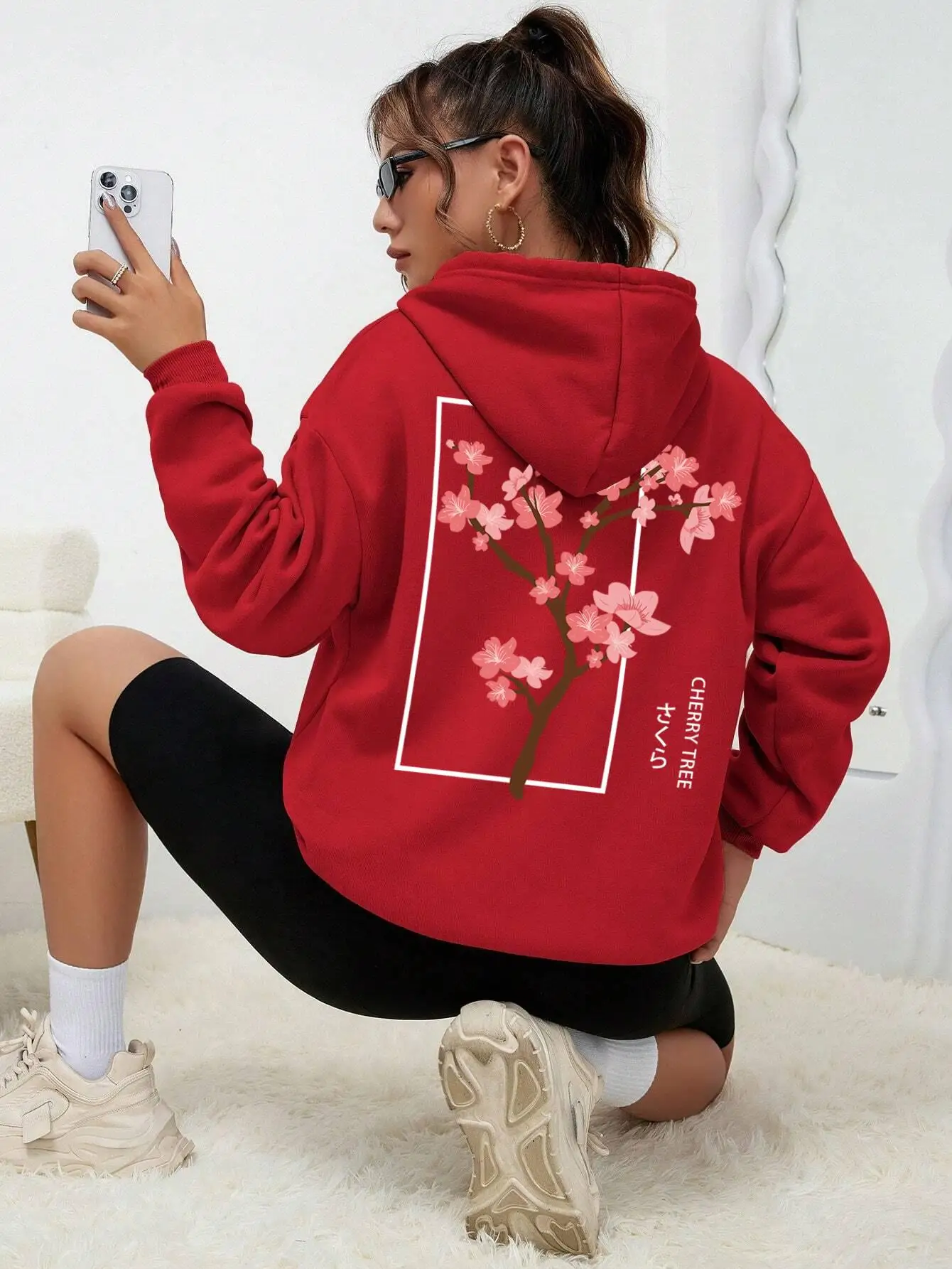 Hip Hop Street Casual Women Hoody Harajuku Loose Sweatshirt Fashion Fleece Warm Hoodie vintage Autumn Crewneck Woman Top