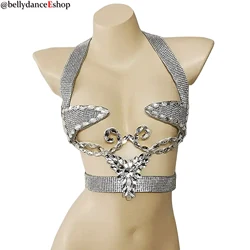 New Sexy Bikini Carnival Wire Bra For Women Lady Girl Rhinestones Bra Festival Dance Bra Outfit