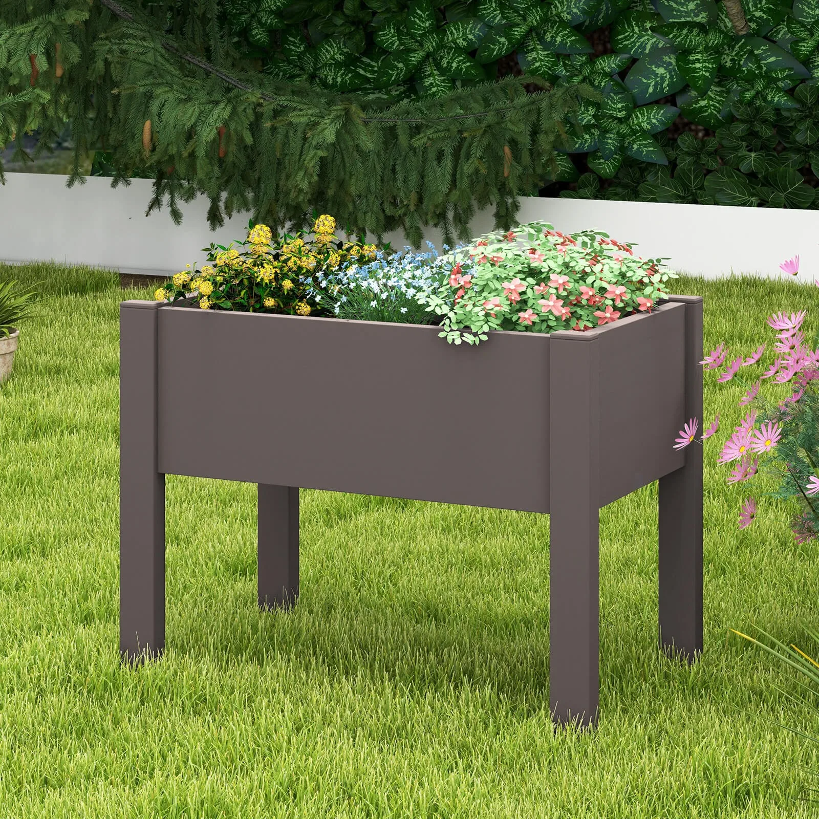 

Raised Garden Bed w/ Water Level Indicator Drainage Hole for Vegetables Outdoor