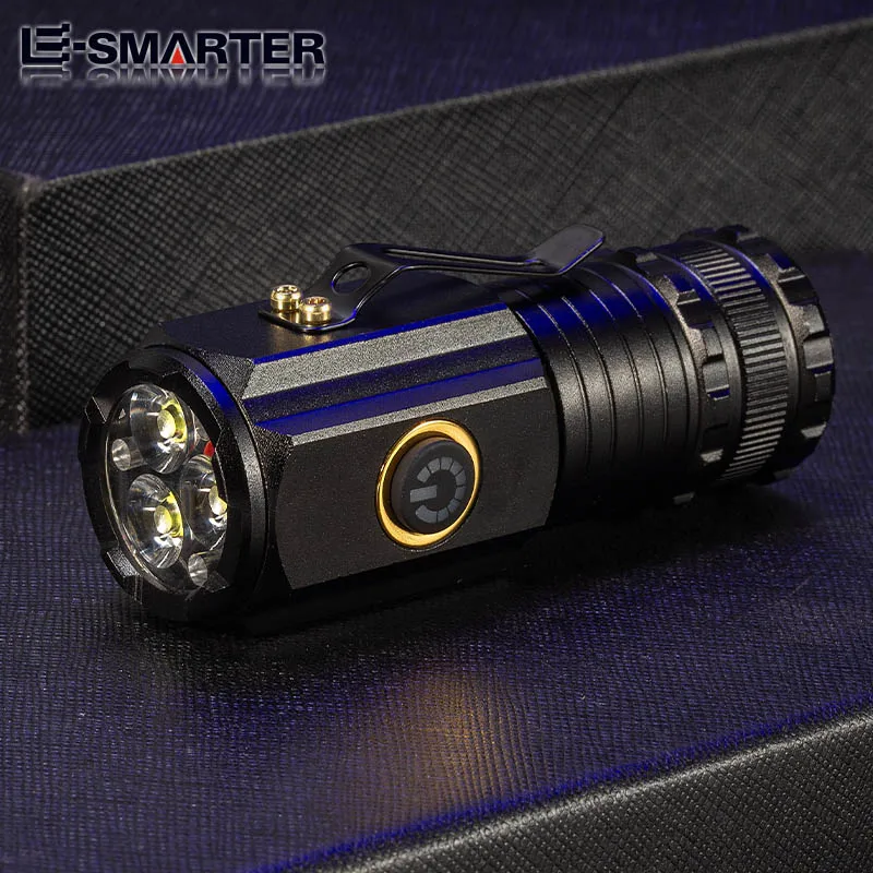 3LED مصباح يدوي صغير قابل لإعادة الشحن الشعلة التكتيكية 1500LM السوبر مشرق التخييم في الهواء الطلق مصباح يدوي مصباح محمول مع الذيل المغناطيسي